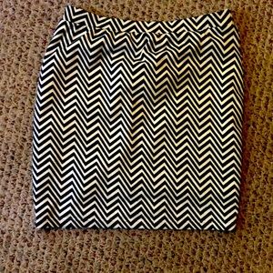 Black and white chevron mini skirt